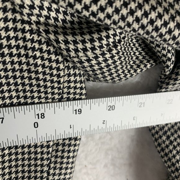 VTG Giorgio Armani Womens Blazer Jacket 42 White Black Houndstooth Wool Silk - Picture 7 of 10
